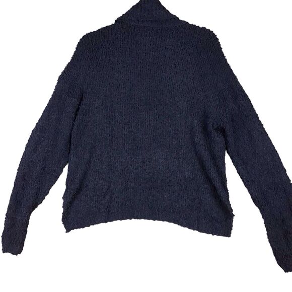 Bobeau Womens M Blue Funnel Neck Pullover Sweater Boucle Chunky Knit NWT - Picture 3 of 16